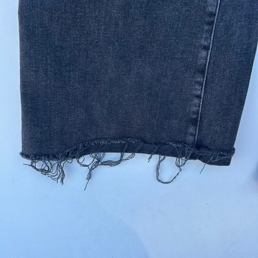 DL1961 Denim Jeans Bridget Boot Cut 31.5” Raw Hem Charcoal Grecian 30 Flare